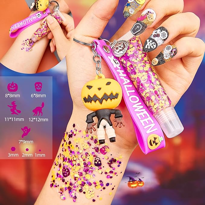 Body Glitter, Face Glitter Halloween Festival Hair Glitter Gel Orange Purple Face Paint Glitter Mermaid Makeup for Women Girls