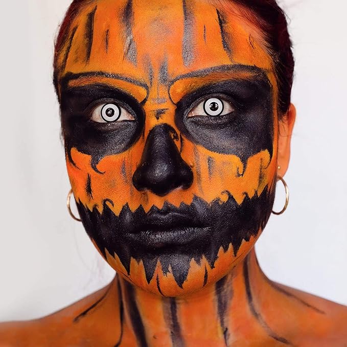 CCbeauty Orange Face Paint Stick,Face Painting Kit,Non Toxic SFX Makeup For Tiger Pumkin Ompa Lompa Halloween Costume Cosplay,Professional Body Paint,Full Coverage Painting Foundation + Makeup Sponge