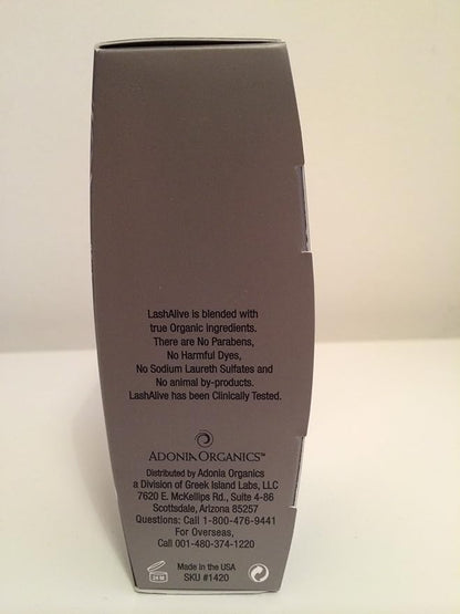 Organic Lash Alive by Adonia Organics - For Longer, Thicker Eyelashes & Brows in just 21 Days - No more eyelash extensions! -