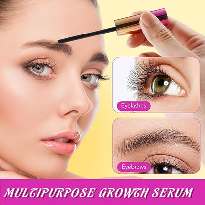 Lash Serum, 5ml Eyelash Growth Serum with Advanced Formula for Eyelashes and Eyebrows Growth Longer, Fuller, Thicker, Vegan & Cruelty-Free