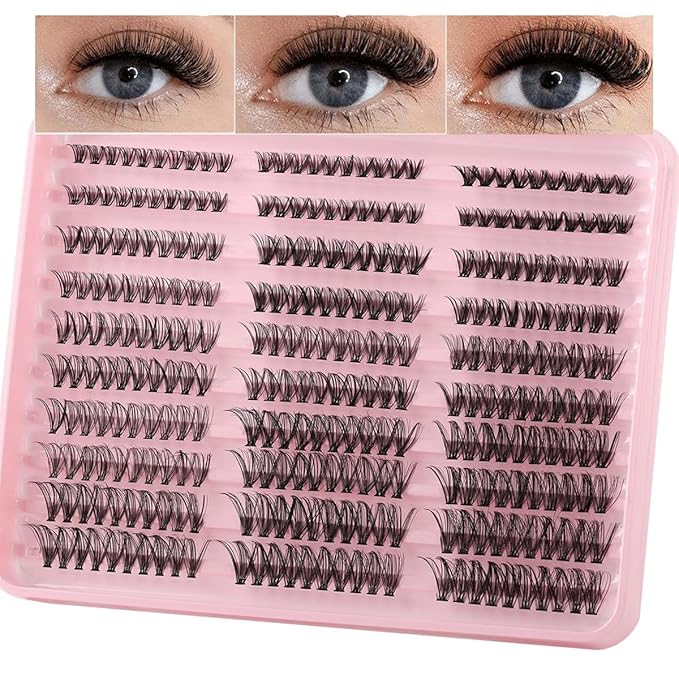 Lash Clusters 300PCS 30D 40D 50D Mixed Volume Wispy Eyelash Extensions 8-16mm D Curl Cluster Lashes Natural Look Professional DIY False Eyelashes Clusters