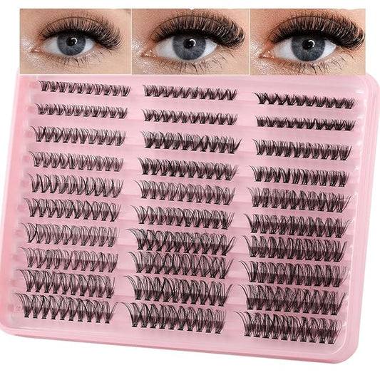 Lash Clusters 300PCS 30D 40D 50D Mixed Volume Wispy Eyelash Extensions 8-16mm D Curl Cluster Lashes Natural Look Professional DIY False Eyelashes Clusters