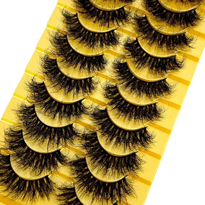 HBZGTLAD Soft Mink Eyelashes 3D Curl Winged End Eye Elongated Fake Lashes Thick Handmade Natural False Eyelash Messy Cross Lash Wholesale (6D25)