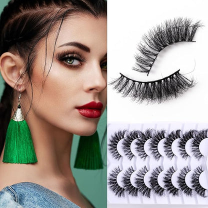 Cat Eye Natural Lashes Wispy False Eyelashes Short Fluffy Fake Lashes - 7 Pairs, ZG62