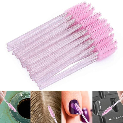 Tbestmax 1000 Disposable Mascara Wands Eyelash Brush Spoolies for Eyebrow Eye Lash Extension Pink