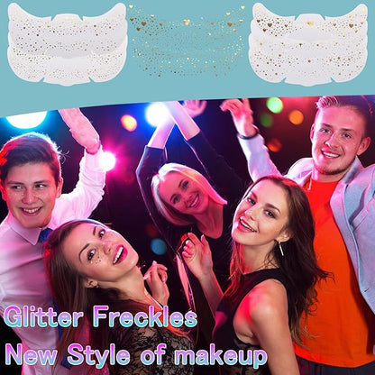 8 Counts Glitter Freckles, Face Glitter Makeup Speckles for Women Girls Festivals, Concerts, Parties, Rave Accessories