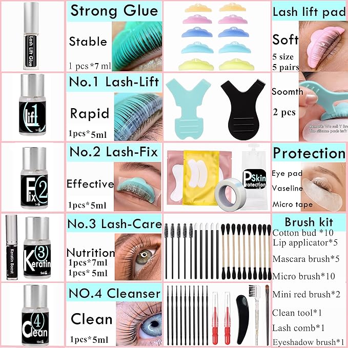 Lash Lift Brow Lamination 2 in 1, Rapid Eyelash and Eyebrow Lifting Kit, DIY Perming Lashes at Home Or Salon Usage Be Eye Voluminous for 6 Weeks about 10 Applications (5ml-Portable Lash & Brow Lift)