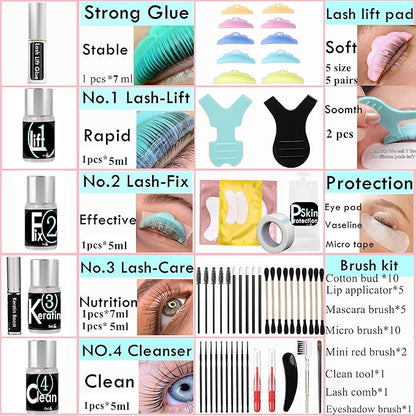 Lash Lift Brow Lamination 2 in 1, Rapid Eyelash and Eyebrow Lifting Kit, DIY Perming Lashes at Home Or Salon Usage Be Eye Voluminous for 6 Weeks about 10 Applications (5ml-Portable Lash & Brow Lift)