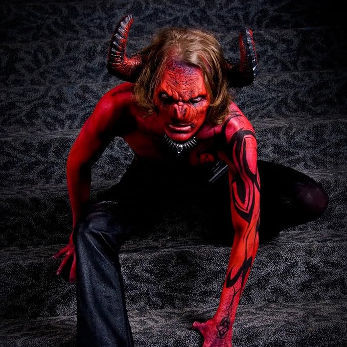 MEICOLY Devil Red Face Paint Stick (1.06 Oz),Sweatproof Waterproof Face Piant for Clown Joker Demon Vampire Spiderman Halloween Makeup,Cream Blendable Full Body Paint Stick,Eye Black for Sports