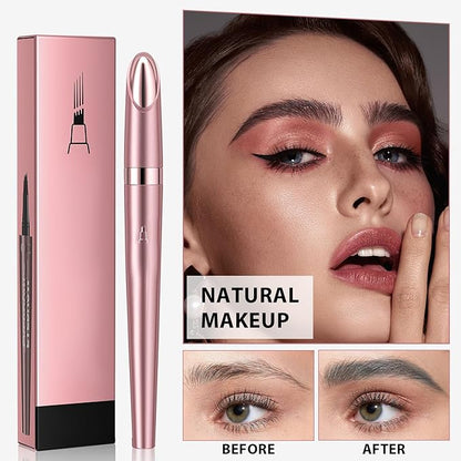 2024 New Magic Eyebrow Pencil, 3D Waterproof Microblading Eyebrow Pencil Contouring Pen, Long-Lasting Natural Fine Stroke Eyebrow Pencil with 4 Micro-Fork Tip for women Makeup (2, Black)