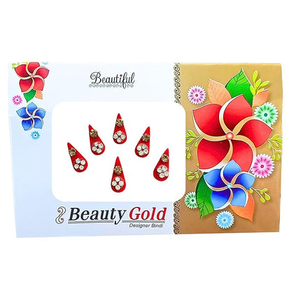 Handcrafted Small Maroon Tilak Bindis with Stones – Traditional Indian Forehead Bindis for Women, Elegant and Decorative Tilak for Special Occasions and Daily Wear (Design 2)