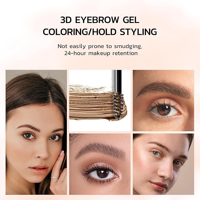 Waterproof Tinted Brow Gel-Long Lasting Smudgeproof Liquid Eyebrow Makeup, Brow Tint for Women Create Fuller & Defined Brows (Deep brown),Eye Brow Filler,Volumizing Enhance Brow Mascara