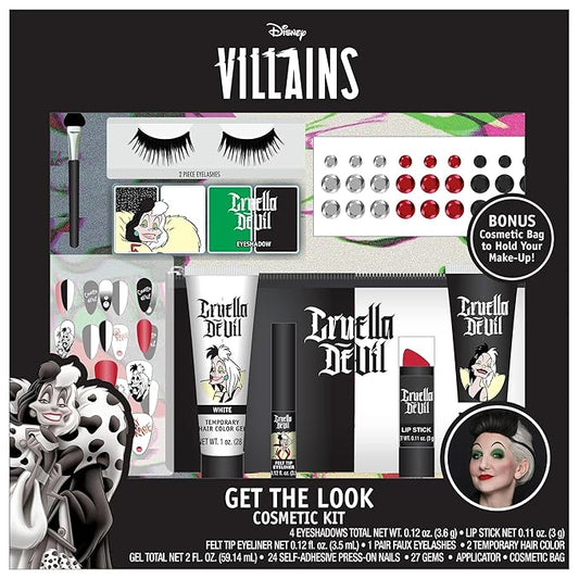 Disney Get The Look Cosmetic Kit Cosplay Halloween Costume Makeup Choose Cruella, Ariel. Jack Skellington (Cruella)