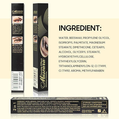Tubing Mascara Waterproof & Smudge-Proof - Long-Lasting Mascara for Length and Volume, Black 2-1 Defining and Lengthening, Vegan & Cruelty | No Flaking, No Clumping (Pack of 1)