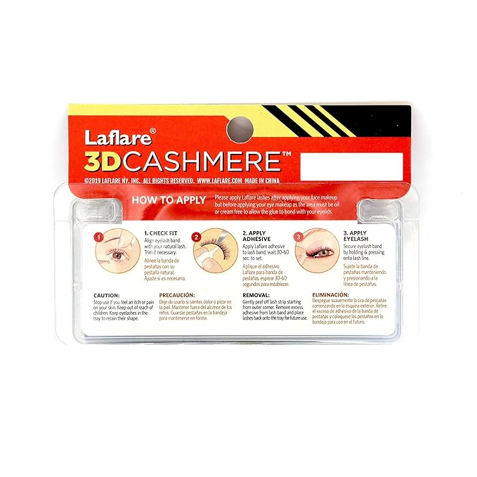 LAFLARE 3D CASHMERE Eyelashes, Natural Look, FRESH, GLAM, WISPY, HOT, Fluffy, Soft, Reusable, Luxurious Handmade Strips False Lashes - 3 PACKS SPECIAL BUNDLE CF (CF104, 3)