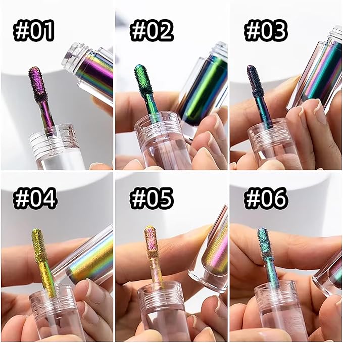 R.Y.M Liquid Eyeshadow Glitter Eye Makeup Shimmer Waterproof Long Lasting Glitter Mascara Chameleon Eyeshadow for Party Festival Eye Makeup (2#, 0.06 Ounce (Pack of 1))