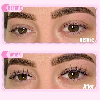 EYDEVRO Manga Lashes Wispy False Eyelashes 3D Spiky Lashes Natural Clear Band Lashes Korean Chinese Japanese Anime Lashes Fake Lashes Strip Lashes 7 Pairs Pack