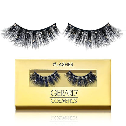 Gerard Cosmetics #BlingAlong #Lashes, Rhinestone Eyelashes for a Full and Flirty Look, Perfectly Curled False Lashes, Cruelty Free & Vegan (1 Pair)