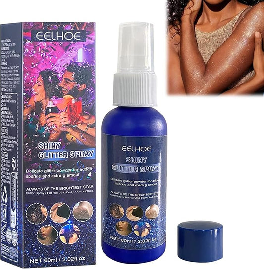 Glitter Spray for Hair and Body, Glitter Spray for Clothes, Women's Glitter Spray, Shiny Glitter Spray, Ideal for Carnival and Masquerade Ball (2.02FL Oz)