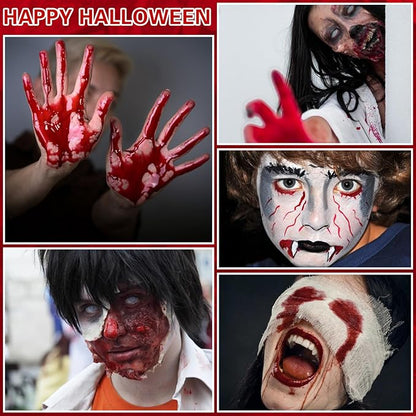 Halloween Makeup Kit - Washable Fake Blood Spray, Gel, and Sponge - Special Effects Kit for Vampire Zombie SFX Cosplay