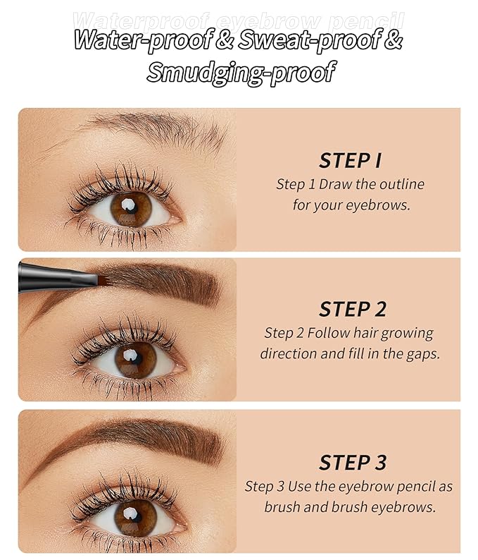 2024 New Magic Eyebrow Pencil, 3D Waterproof Microblading Contouring Pen, Long-Lasting Stay (Light Brown)