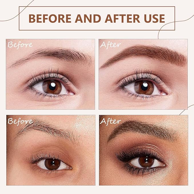 Magic Eyebrow Pencil,2024 New 3D Waterproof Microblading Eyebrow Pencil Contouring Pen,4 Tipped Precise Brow Pen,Fine Stroke Microblading Eyebrow Pencil Natural Makeup EffecGray Brown-2PCS)