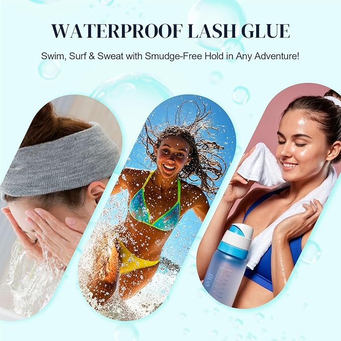 Lash Extension Glue 0.5S Drying Time Waterproof Lashes Glue for Eyelash Extensions 7-8 Weeks Retention Strong Hold Long Lasting Black Eyelashes Adhesive Professional Use Only