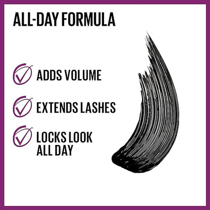 Maybelline The Falsies Lash Lift Washable Mascara Volumizing, Lengthening, Lifting, Curling, Multiplying, Eye Makeup, Very Black, 1 Count