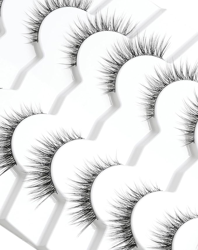 Natural Lashes Wispy Eye Lashes Pack Natural Eyelashes False Eyelashes Natural Look Fake Lashes for Small Eyes 13mm K36