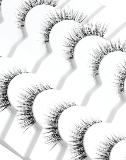 Natural Lashes Wispy Eye Lashes Pack Natural Eyelashes False Eyelashes Natural Look Fake Lashes for Small Eyes 13mm K36