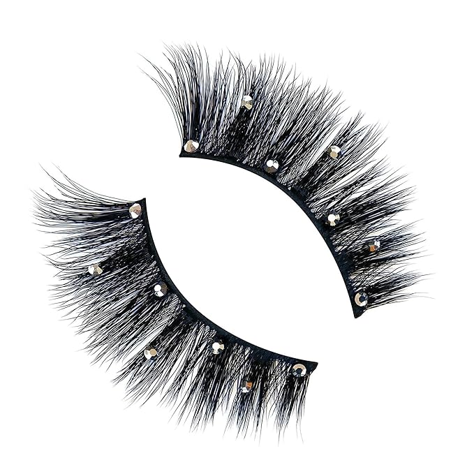 Gerard Cosmetics #BlingAlong #Lashes, Rhinestone Eyelashes for a Full and Flirty Look, Perfectly Curled False Lashes, Cruelty Free & Vegan (1 Pair)