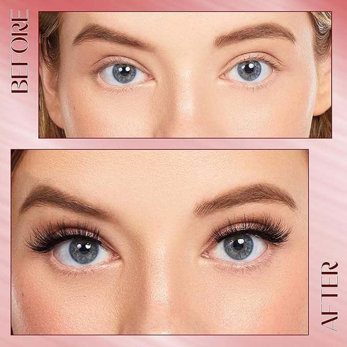 GEMERRY Magnetic Eyelashes 2 Pairs Magnetic Lashes Natural Look Magnetic Eyelashes with Applicator and Mirror No Glue&No Eyeliner Needed False Eyelashes Magnetic Lashes Kit Easy to Use