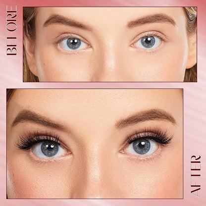 GEMERRY Magnetic Eyelashes 2 Pairs Magnetic Lashes Natural Look Magnetic Eyelashes with Applicator and Mirror No Glue&No Eyeliner Needed False Eyelashes Magnetic Lashes Kit Easy to Use