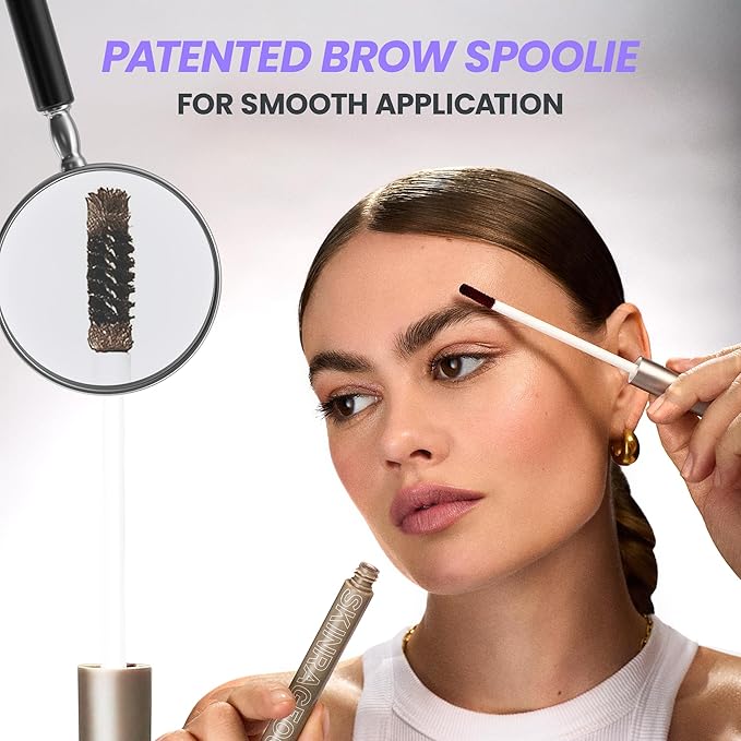 Wonderskin Brow/Do Eyebrow Gel Topper - Skinrageous All-Day Eyebrow Tint Mascara, Long-Lasting, Waterproof & Transfer-Proof Brow Gel Topper (Dark Brunette)