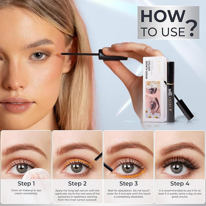 Abera Misan Eyelash Growth Serum (Upgrade Version) - Natural Lash Booster and Lash Enhancer, Regenerating and Nourishing Lashes Longer and Thicker (3. Set of 3 with Gift)