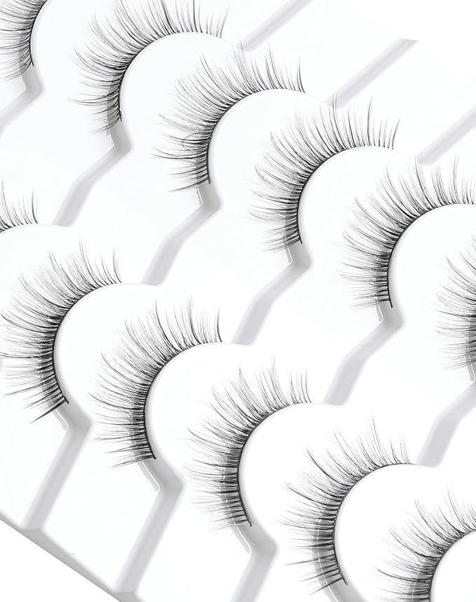 Natural Lashes Short Lashes Short Eyelashes Natural Look Small Lashes Wispy False Eyelashes Natural Fake Eyelashes for Small Eyes 9mm K15