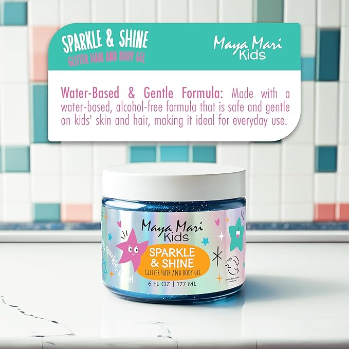 Kids Hair Care Bundle – Sparkle & Shine Glitter Gel & Gentle Detangler Spray | Safe & Fun for All Ages | Sulfate & Paraben-Free | 6 oz & 8 oz