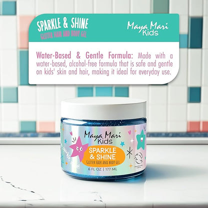 Kids Hair Care Bundle – Sparkle & Shine Glitter Gel & Gentle Detangler Spray | Safe & Fun for All Ages | Sulfate & Paraben-Free | 6 oz & 8 oz