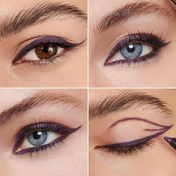Wonderskin 1440 Longwear Purple Waterproof Eyeliner Pencil - Sharpenable Eyeliner Pencil and Smudge Proof Deep Purple Eye Liner Pencils (Eggplant)