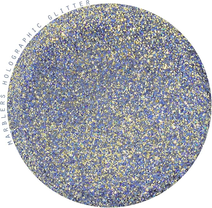 MARBLERS Holographic Glitter [Gold Splash Blue] 0.18oz (5g) | Fine | Non-Toxic, Vegan, Cruelty-Free | Eyeshadow, Body Butter, Nail Polish, Nail Art | Party, Body, Face, Hair Makeup