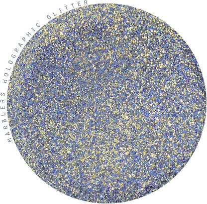 MARBLERS Holographic Glitter [Gold Splash Blue] 0.18oz (5g) | Fine | Non-Toxic, Vegan, Cruelty-Free | Eyeshadow, Body Butter, Nail Polish, Nail Art | Party, Body, Face, Hair Makeup