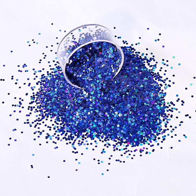 1mm Holographic Hexagon Chunky Glitter for Craft,12 Colors Assorted Chunky Glitter for Resin Arts,Laser Chunky Sequin for Body and Nail Art,Ornament Decoration