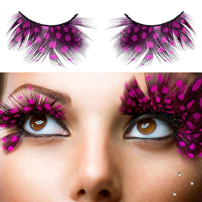 Halloween White False Lashes Extension Tools Japanese Anime Cosplay Natural Makeup Looking Masquerade Party Eye Lashes (Polka dots big)
