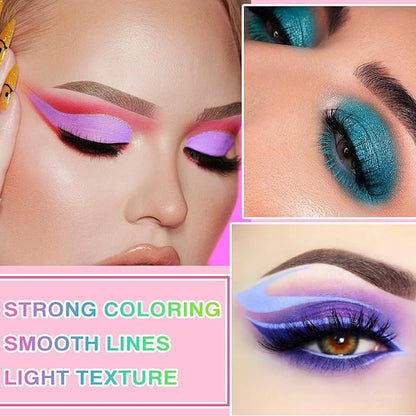 12 Colors Colorful Eyeliner Pencils Set Glitter Colored Eyeliner Pen Kit Metallic Pearl Green Purple White Blue Matte Eye Shadow Pencil Long Lasting Waterproof Professional Eye Makeup Pen Set (12Pcs)