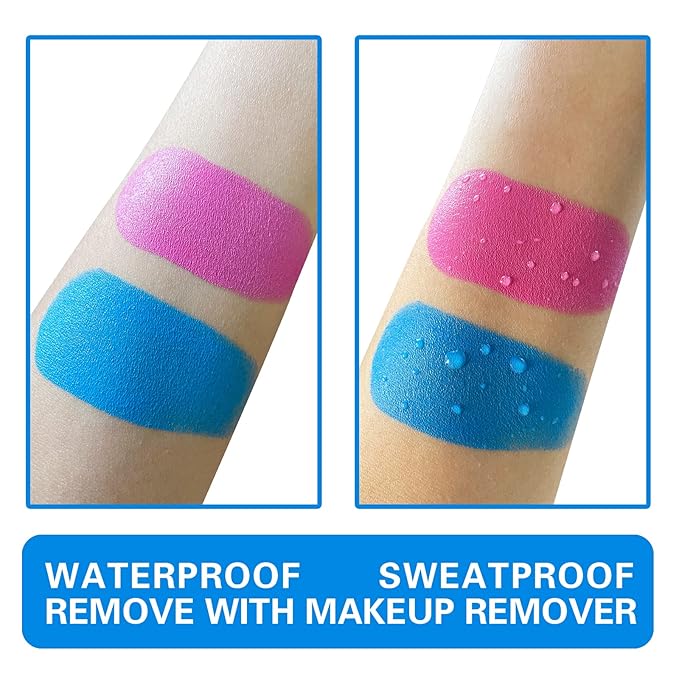 MEICOLY Pink Face Paint Stick(1.06Oz),Waterproof Sweatproof Pink Eye Black Softball/Baseball/Football,Cream Body Paint,Blendable Face Painting for Halloween Special Effects SFX Makeup