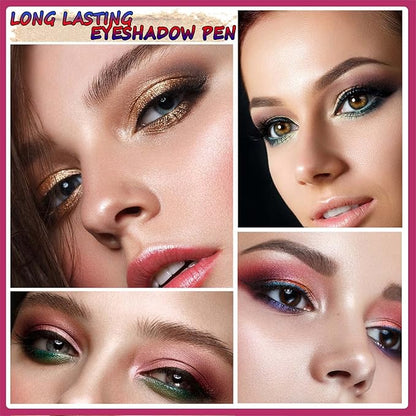 White Eyeshadow Stick Eyeliner Makeup Cream Shimmer Smooth Glitter Eyeshadow Pencil Base Primer Hypoallergenic Waterproof Long Lasting Eye Shadow Highlighter Stick Multi-Dimensional Eyes Look 01