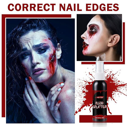 Fake Blood Makeup Spray Fake Blood Washable Suitable for Halloween Blood Sfx Makeup Zombie Vampire Makeup, Clothes and Monsters Vampire Zombie Clown Costume Cosplay Makeup Blood Splash