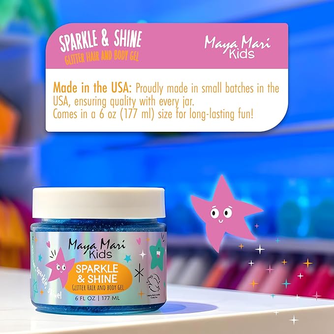 Kids Hair Care Bundle – Sparkle & Shine Glitter Gel & Gentle Detangler Spray | Safe & Fun for All Ages | Sulfate & Paraben-Free | 6 oz & 8 oz