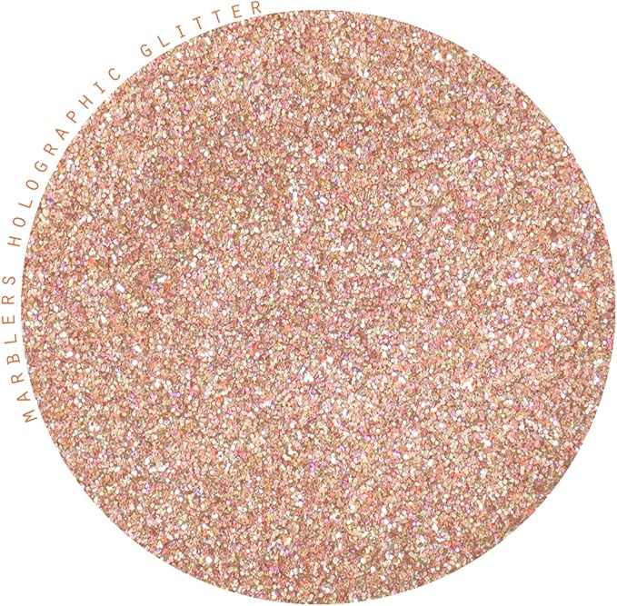 MARBLERS Holographic Glitter [Holo French Pink] 0.18oz (5g) | Fine | Non-Toxic, Vegan, Cruelty-Free | Eyeshadow, Body Butter, Nail Polish, Nail Art | Party, Body, Face, Hair Makeup