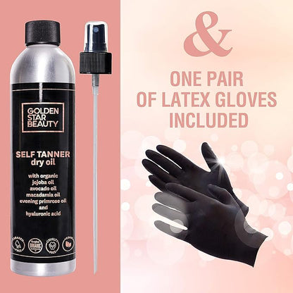 Self Tanner Oil & Tan Extender Lotion with Hyaluronic Acid and Organic Oils - Create and Extend Beautiful Sunless Tan